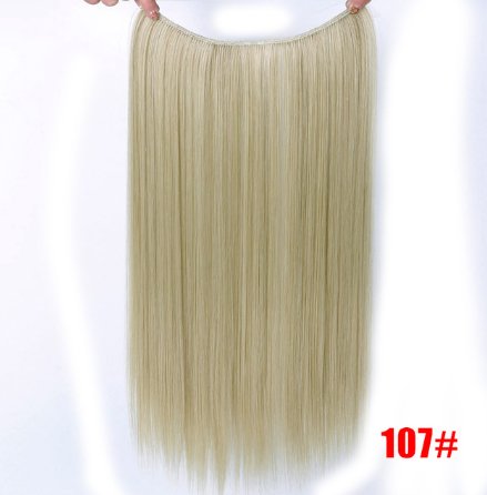 24" Invisible Wire No Clips In Hair Extensions Secret Fish Line Hairpieces Synthetic Straight Wavy Hair Extensions - Getmgirlzworld Shop