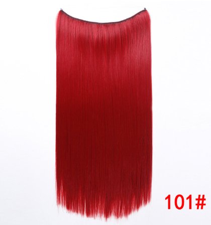 24" Invisible Wire No Clips In Hair Extensions Secret Fish Line Hairpieces Synthetic Straight Wavy Hair Extensions - Getmgirlzworld Shop