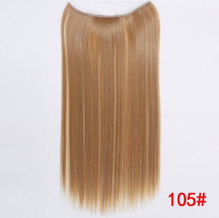 24" Invisible Wire No Clips In Hair Extensions Secret Fish Line Hairpieces Synthetic Straight Wavy Hair Extensions - Getmgirlzworld Shop