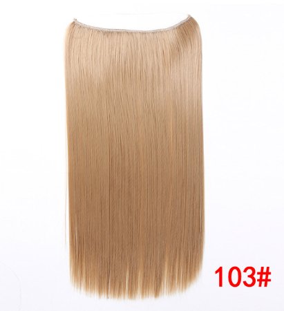 24" Invisible Wire No Clips In Hair Extensions Secret Fish Line Hairpieces Synthetic Straight Wavy Hair Extensions - Getmgirlzworld Shop