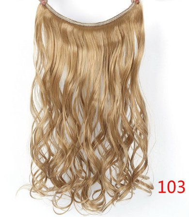 24" Invisible Wire No Clips In Hair Extensions Secret Fish Line Hairpieces Synthetic Straight Wavy Hair Extensions - Getmgirlzworld Shop