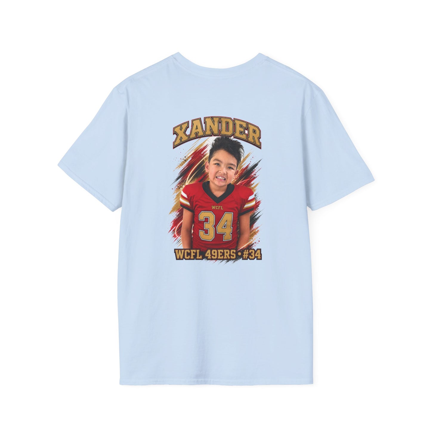 49ers WCFL Football Tee — Ultimate Division Jersey Shirt (Number 34 Xander)