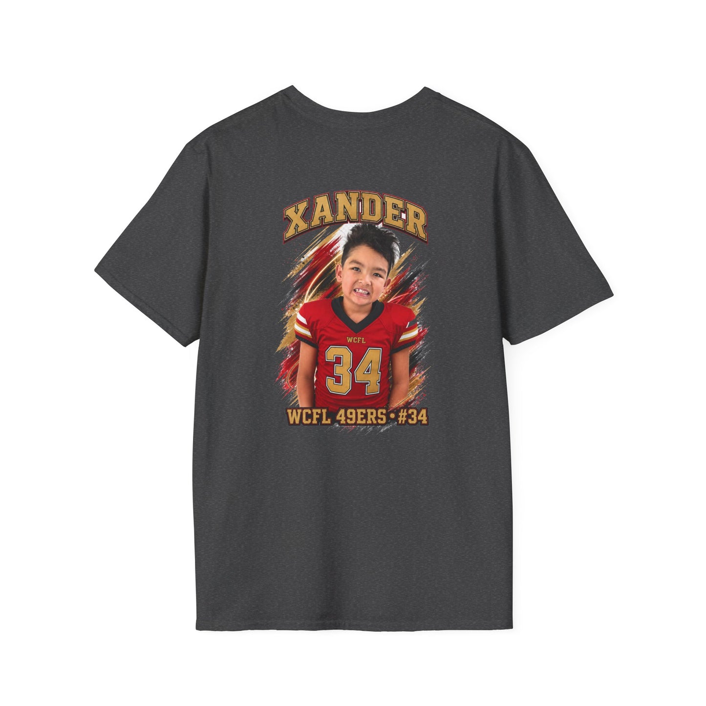 49ers WCFL Football Tee — Ultimate Division Jersey Shirt (Number 34 Xander)