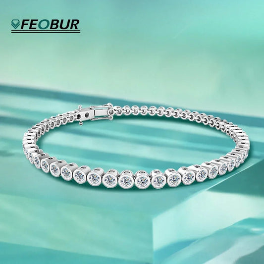 2mm 3mm Moissanite Tennis Bracelet for Women Men 100% 925 Sterling - Getmgirlzworld Shop