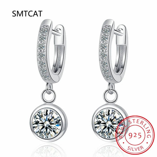 3 Carat Gra Certified Original Moissanite Hoop Earrings 925 Sterling - Getmgirlzworld Shop