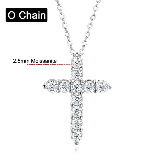 3.0mm 4mm Moissanite Necklace 925 Sterling Silver Cross - Getmgirlzworld Shop