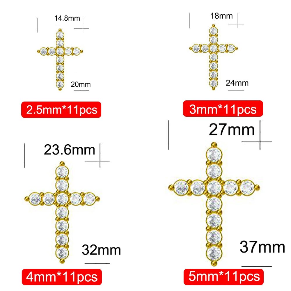 3.0mm 4mm Moissanite Necklace 925 Sterling Silver Cross - Getmgirlzworld Shop