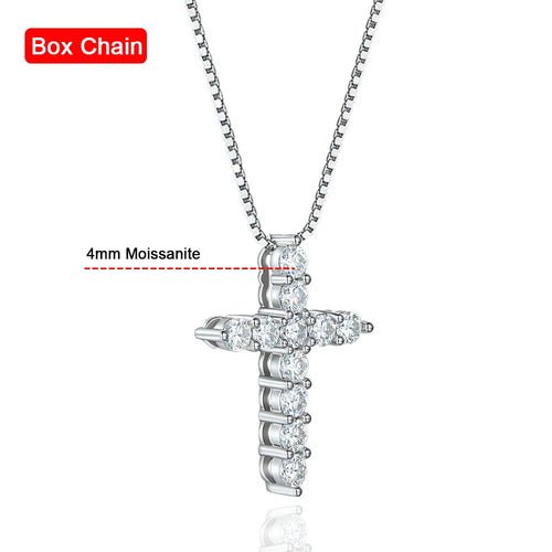 3.0mm 4mm Moissanite Necklace 925 Sterling Silver Cross - Getmgirlzworld Shop