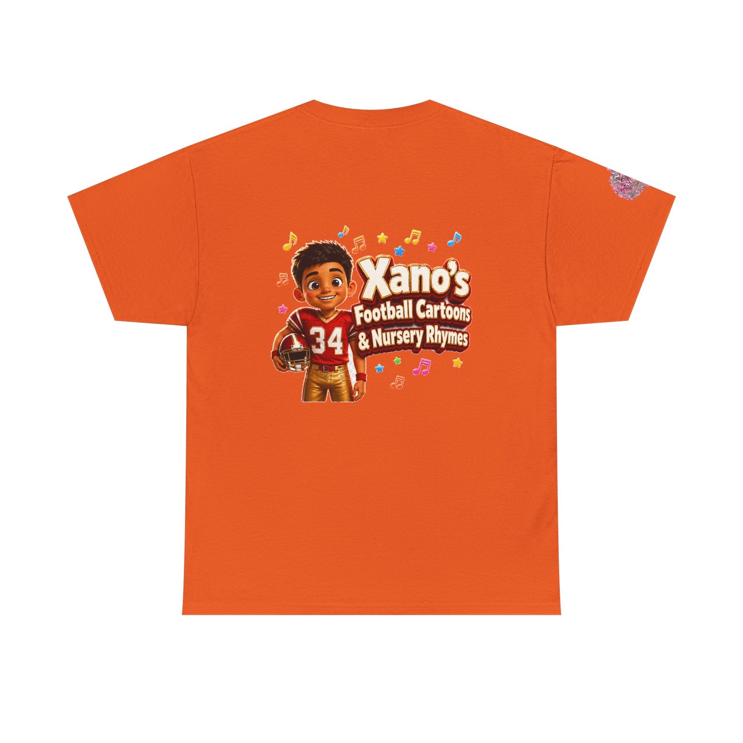 Kids Cartoon Football Tee — “Xano #34: Heart of a Champion” Cartoon Jersey