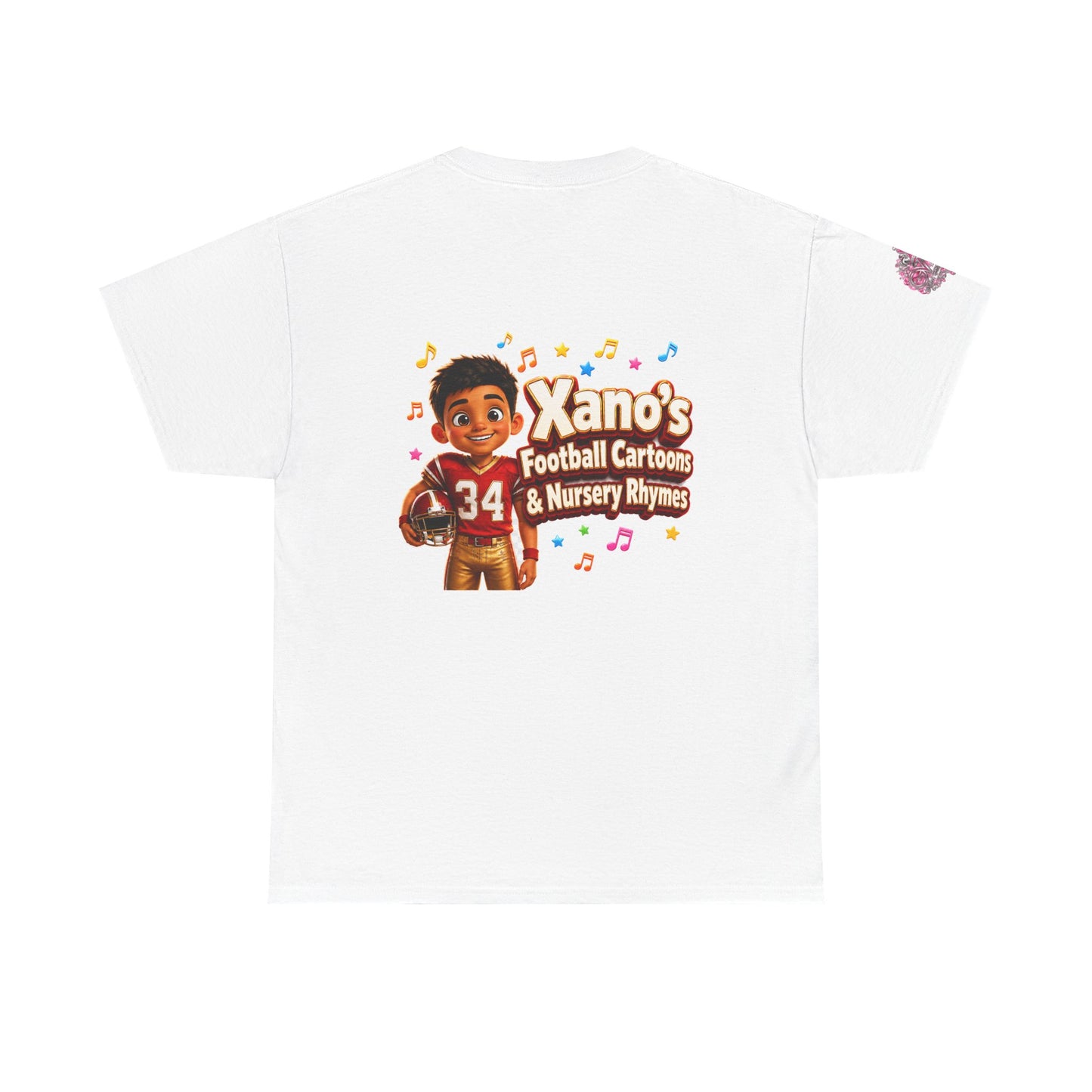 Kids Cartoon Football Tee — “Xano #34: Heart of a Champion” Cartoon Jersey