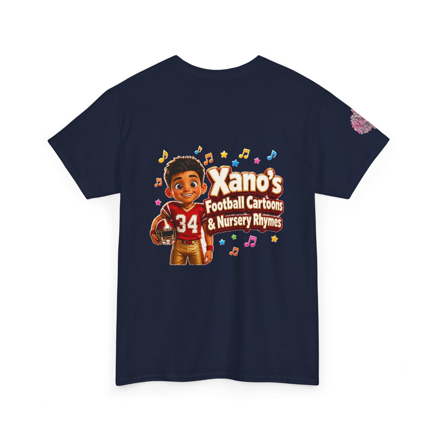 Kids Cartoon Football Tee — “Xano #34: Heart of a Champion” Cartoon Jersey