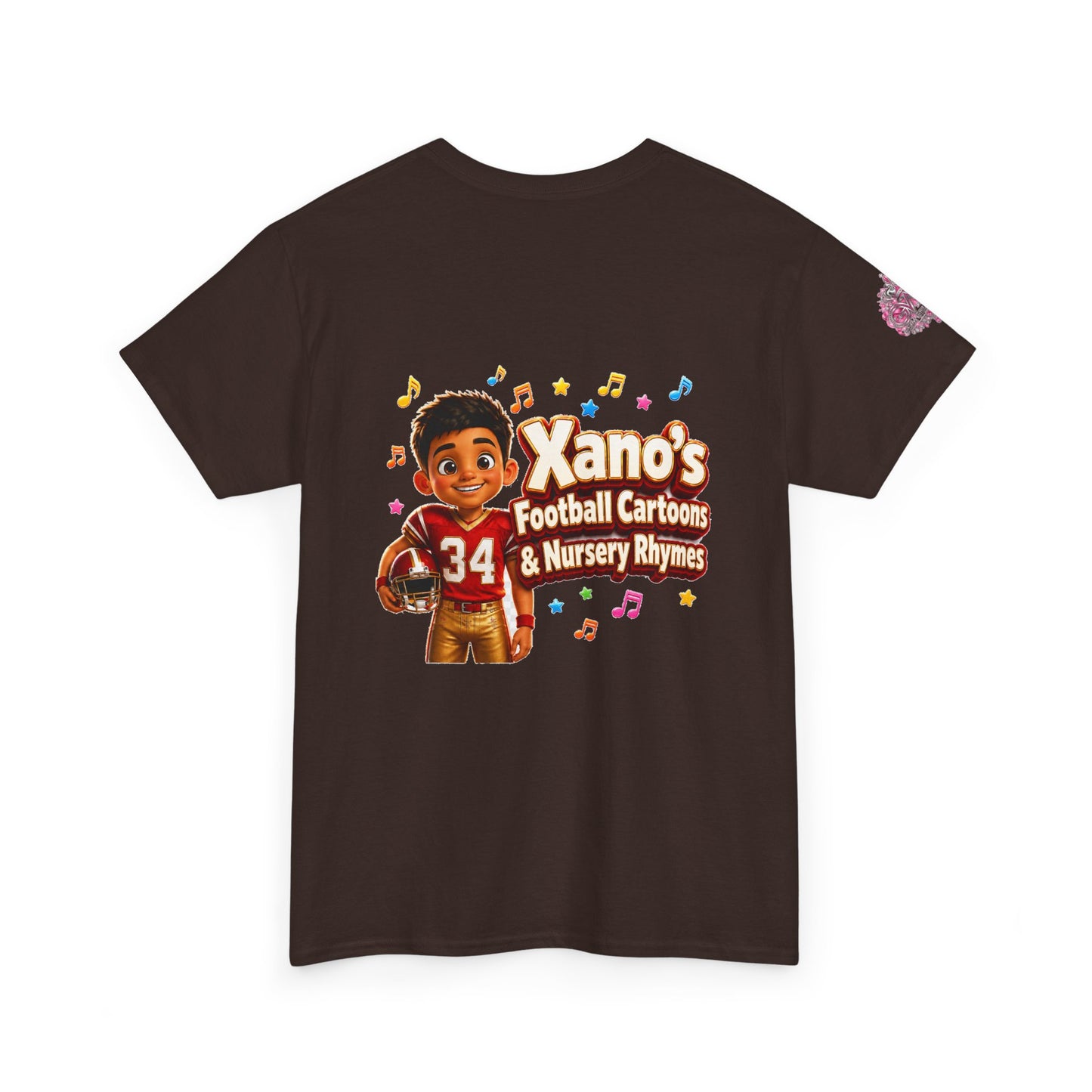 Kids Cartoon Football Tee — “Xano #34: Heart of a Champion” Cartoon Jersey