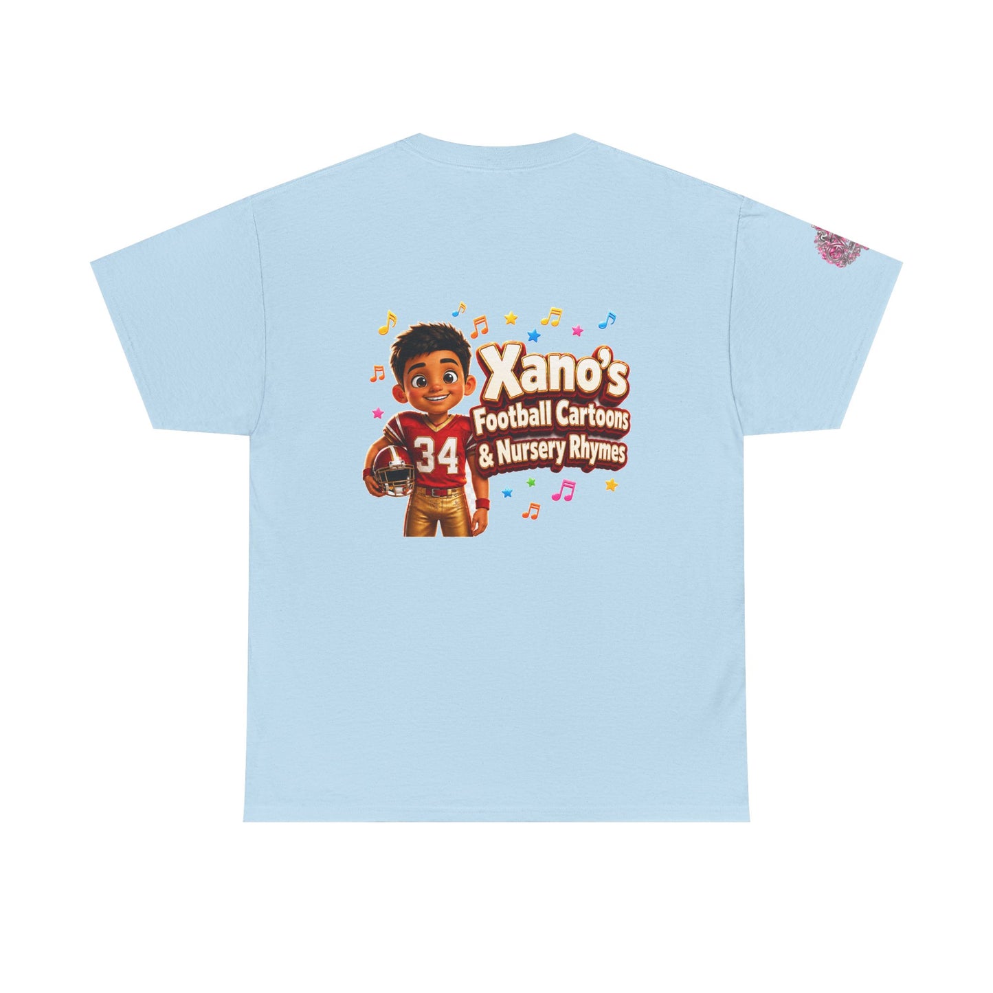 Kids Cartoon Football Tee — “Xano #34: Heart of a Champion” Cartoon Jersey