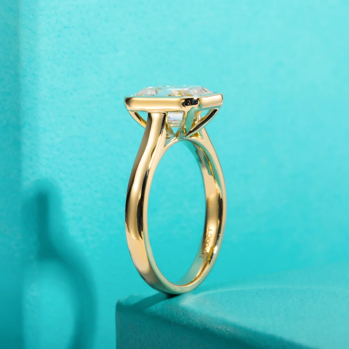 3ct Emerald Cut D Color Moissanite Engagement Ring Yellow Color 925 Sterling Silver Rings For Women Jewelry - Getmgirlzworld Shop