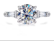3ct Moissanite Engagement  Ring  D Color 925 Sterling Silver With Certificate 3-Stone Wedding Rings For Women