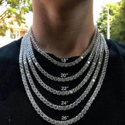 3mm 4mm 5mm 6.5mm 925 Silver Moissanite Single Row Tennis Chain Bracelet Hip Hop Necklace