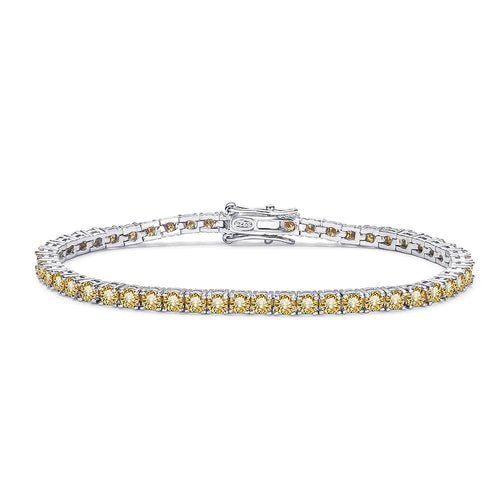 3mm Champagne Real Moissanite Tennis Bracelet Sparkling Full - Getmgirlzworld Shop