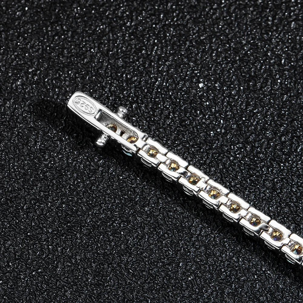 3mm Champagne Real Moissanite Tennis Bracelet Sparkling Full - Getmgirlzworld Shop