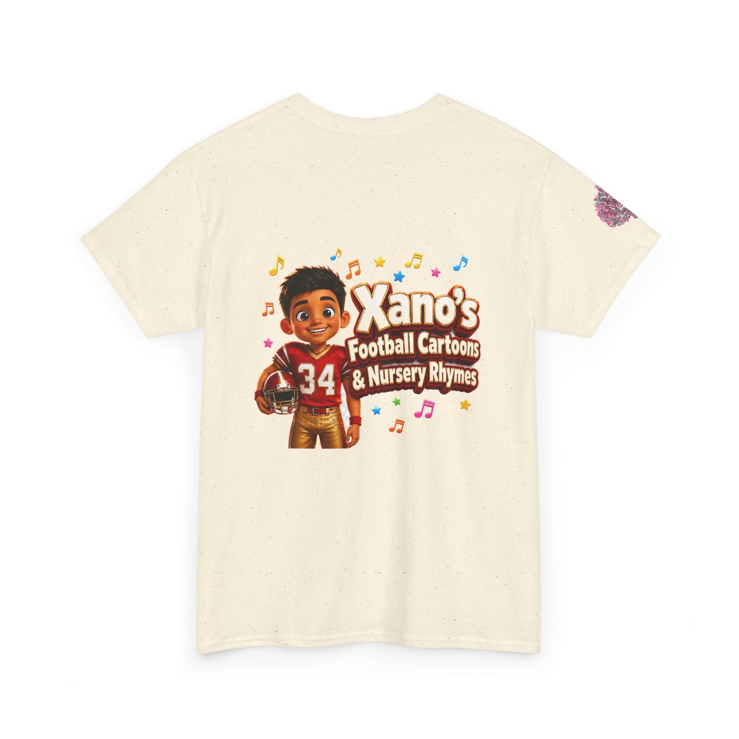 Kids Cartoon Football Tee — “Xano #34: Heart of a Champion” Cartoon Jersey