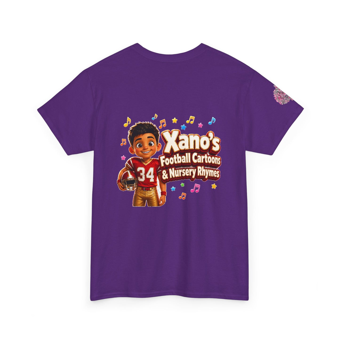 Kids Cartoon Football Tee — “Xano #34: Heart of a Champion” Cartoon Jersey