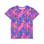 Kids Jersey — Colorful Football and Puppy  All-Over Print Sports Tee