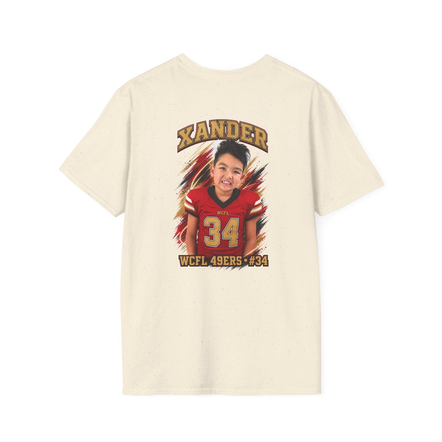 49ers WCFL Football Tee — Ultimate Division Jersey Shirt (Number 34 Xander)