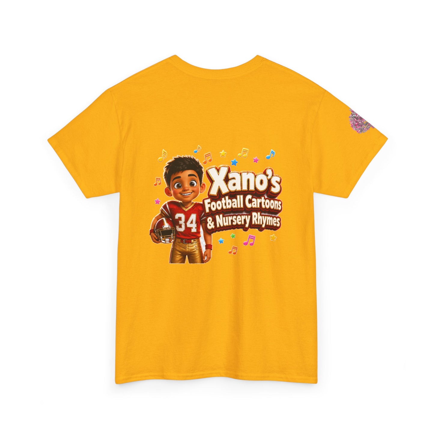 Kids Cartoon Football Tee — “Xano #34: Heart of a Champion” Cartoon Jersey