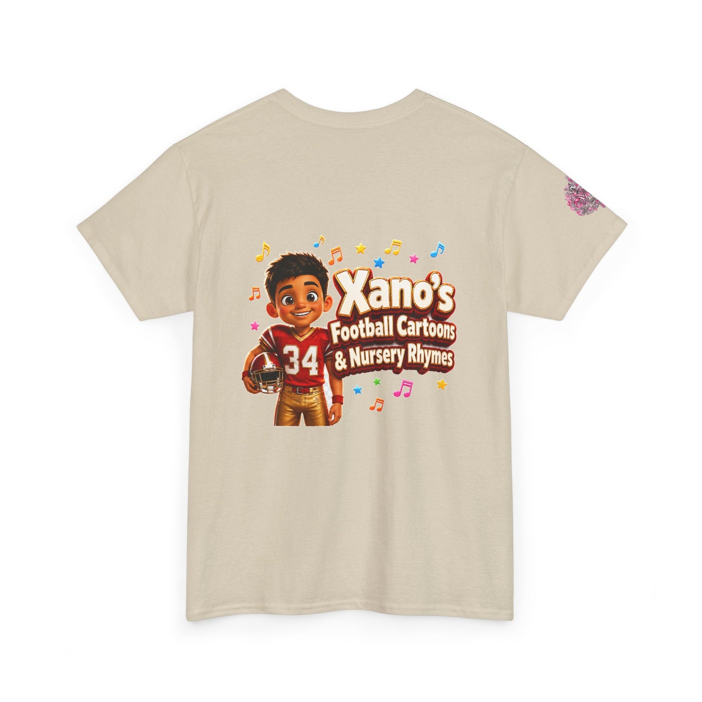 Kids Cartoon Football Tee — “Xano #34: Heart of a Champion” Cartoon Jersey