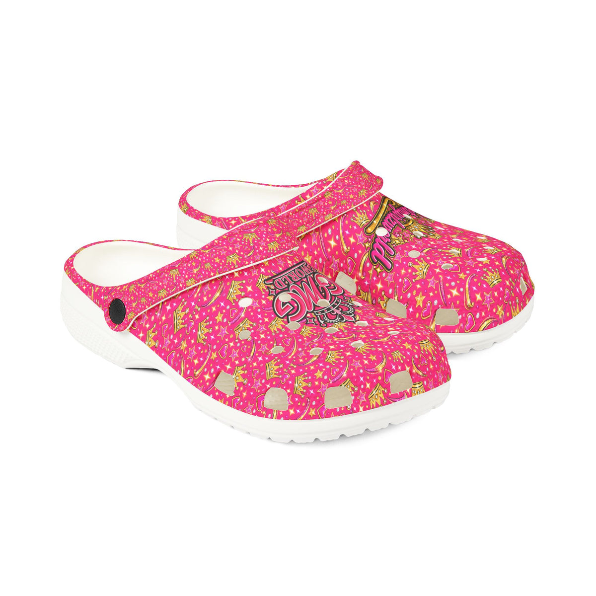 Pink Princess Crown EVA Clogs — Kids' Foam Slip-On Shoes