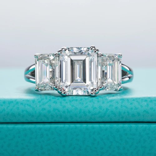 5cttw Emerald D Color Moissanite Engagement Ring 925 Sterling - Getmgirlzworld Shop