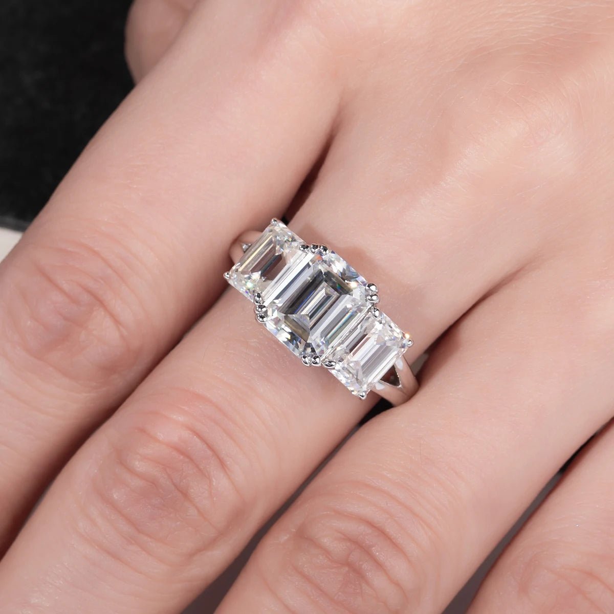 5cttw Emerald D Color Moissanite Engagement Ring 925 Sterling - Getmgirlzworld Shop