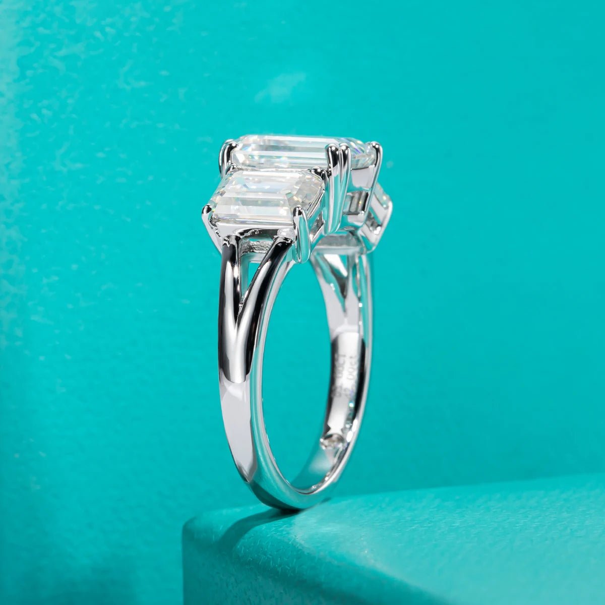 5cttw Emerald D Color Moissanite Engagement Ring 925 Sterling - Getmgirlzworld Shop