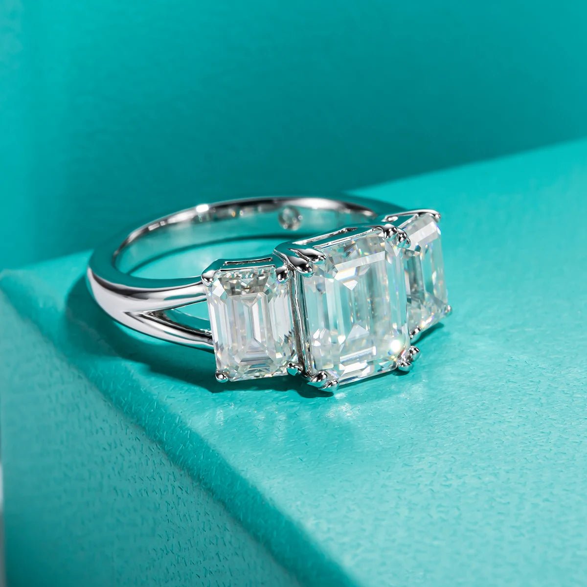 5cttw Emerald D Color Moissanite Engagement Ring 925 Sterling - Getmgirlzworld Shop