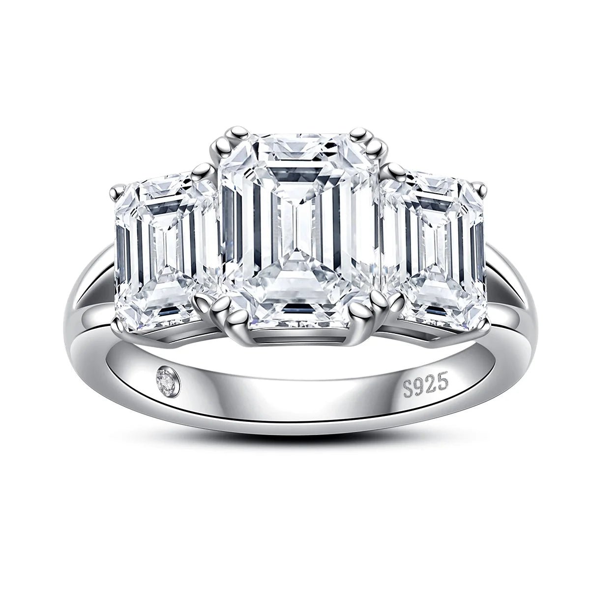 5cttw Emerald D Color Moissanite Engagement Ring 925 Sterling - Getmgirlzworld Shop