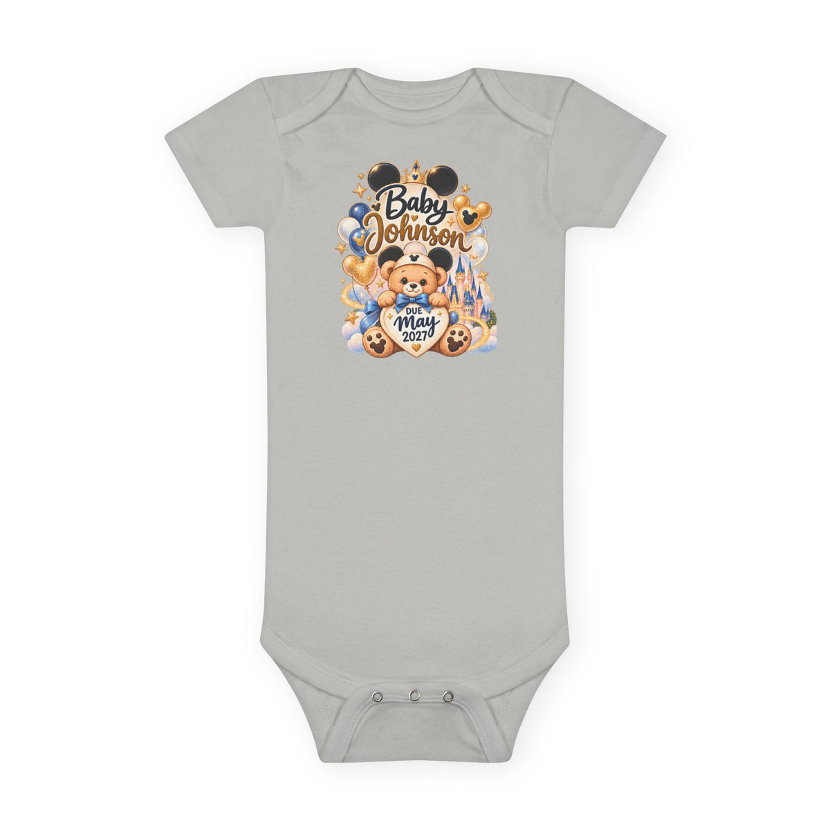 Custom Baby Short Sleeve Onesie – Disney Family Vacation Character Design