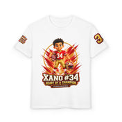 Youth Football Kid's T Shirt — "Xano #34: Heart of a Champion" Kids Tee