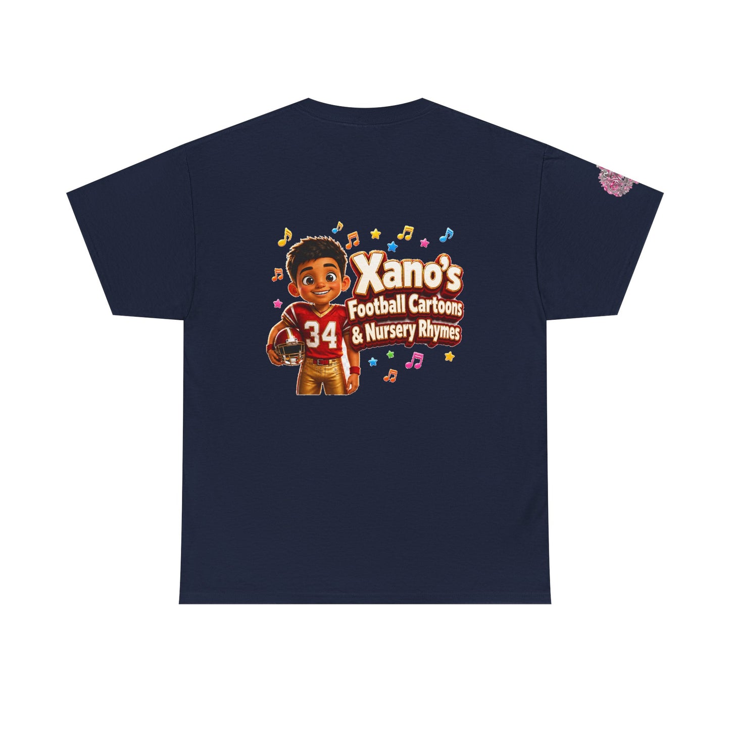 Kids Cartoon Football Tee — “Xano #34: Heart of a Champion” Cartoon Jersey