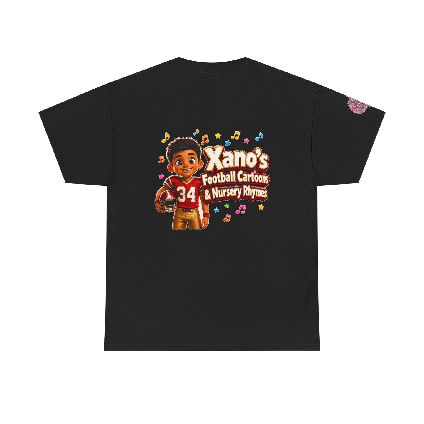 Kids Cartoon Football Tee — “Xano #34: Heart of a Champion” Cartoon Jersey