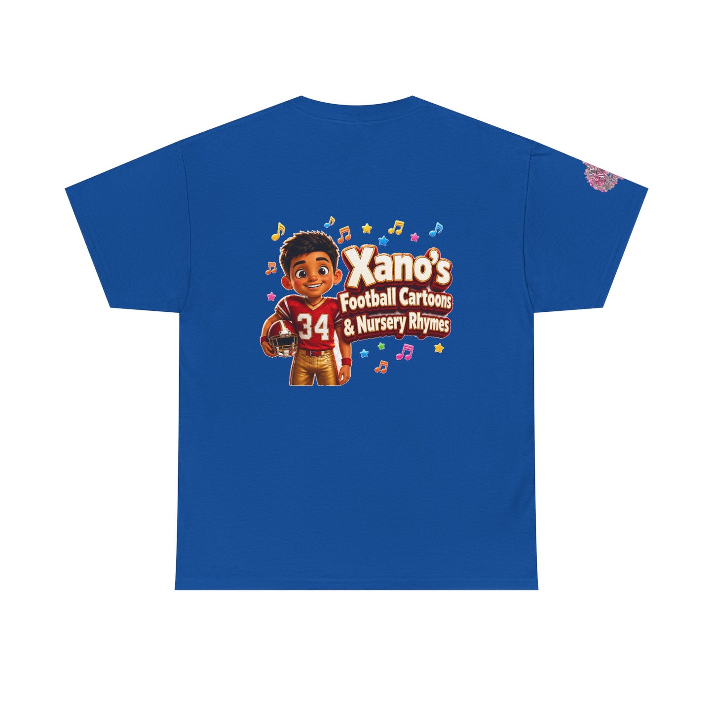 Kids Cartoon Football Tee — “Xano #34: Heart of a Champion” Cartoon Jersey