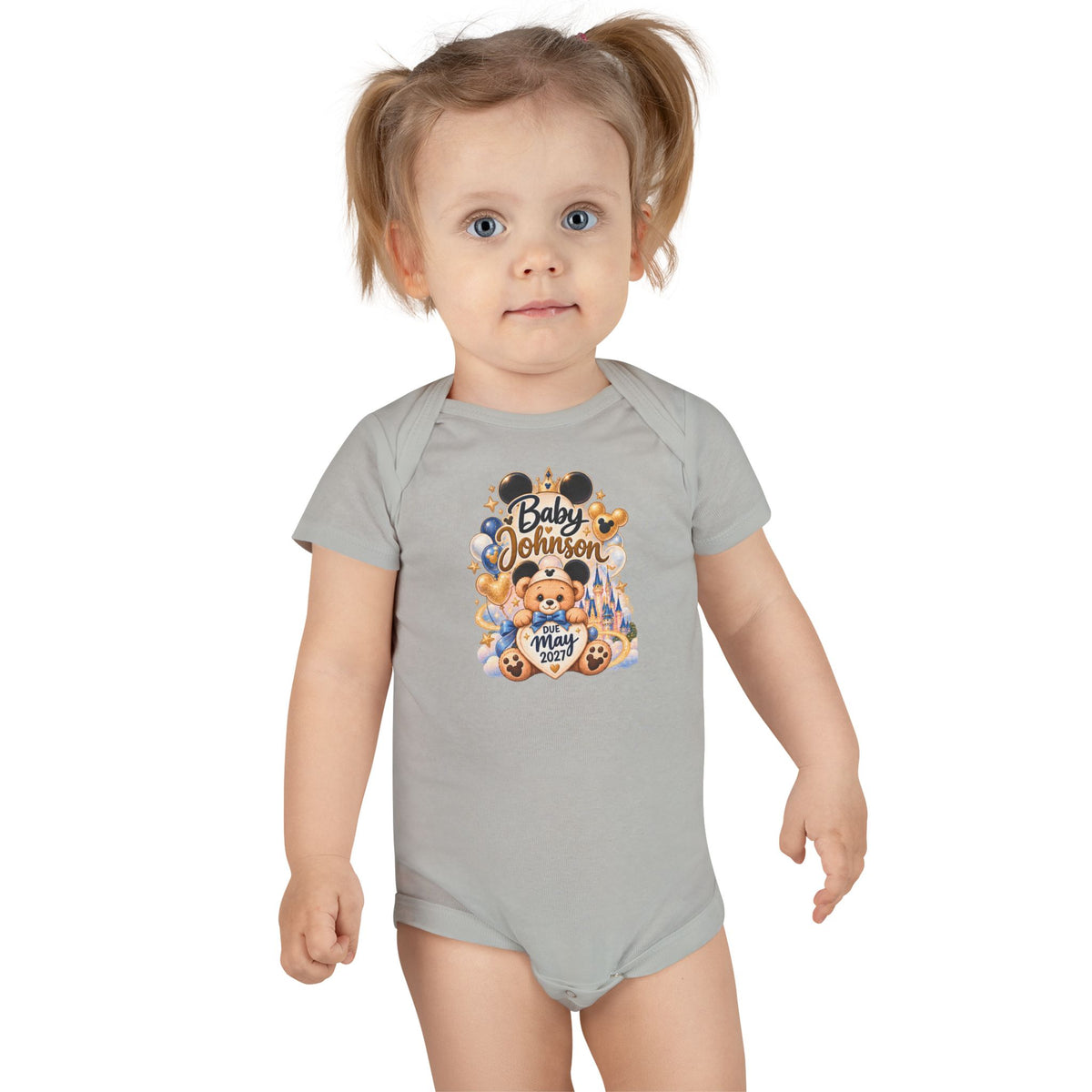 Custom Baby Short Sleeve Onesie – Disney Family Vacation Character Design