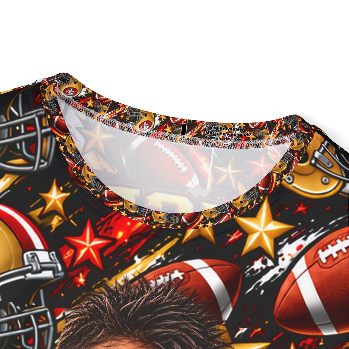 Custom Football Jersey — Personalized Number 34 & Name 'Xander' All-Over Print