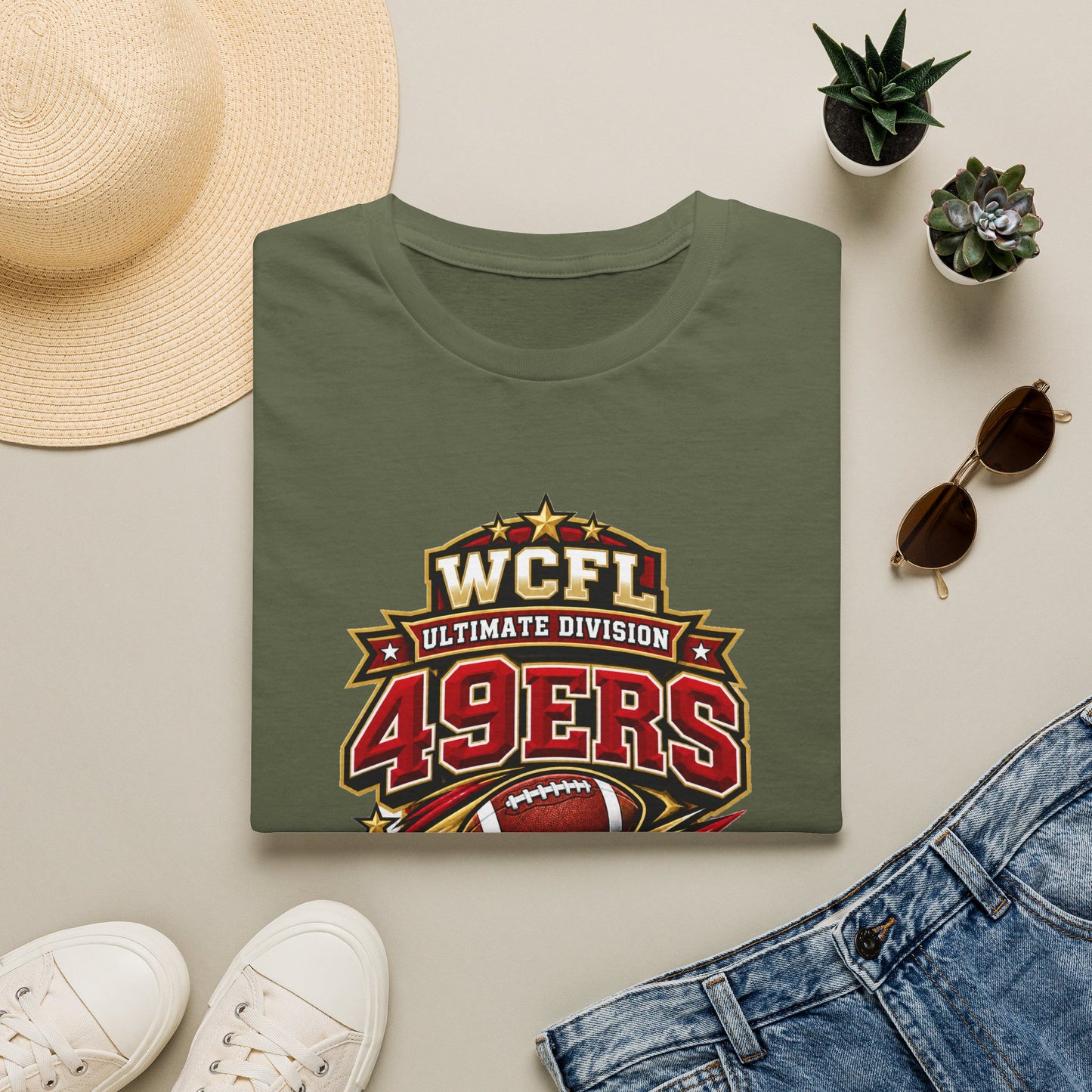 49ers WCFL Football Tee — Ultimate Division Jersey Shirt (Number 34 Xander)