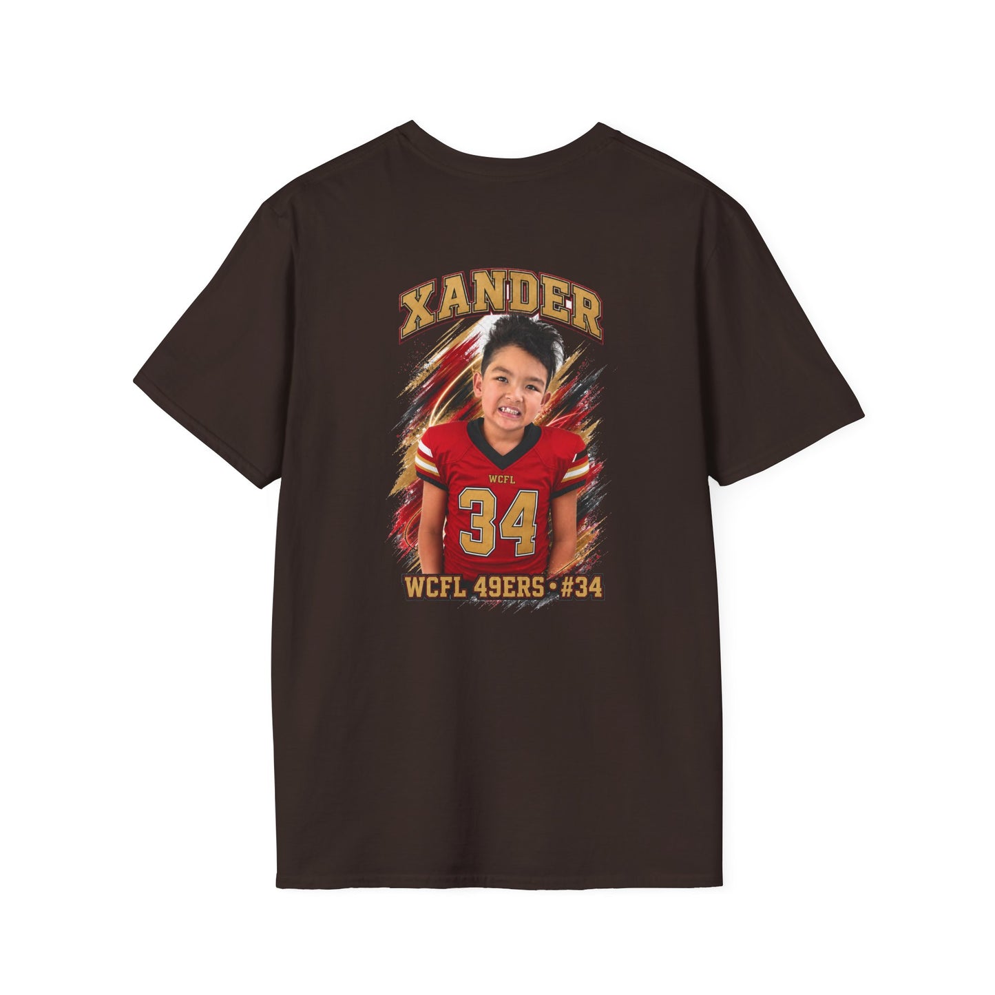 49ers WCFL Football Tee — Ultimate Division Jersey Shirt (Number 34 Xander)