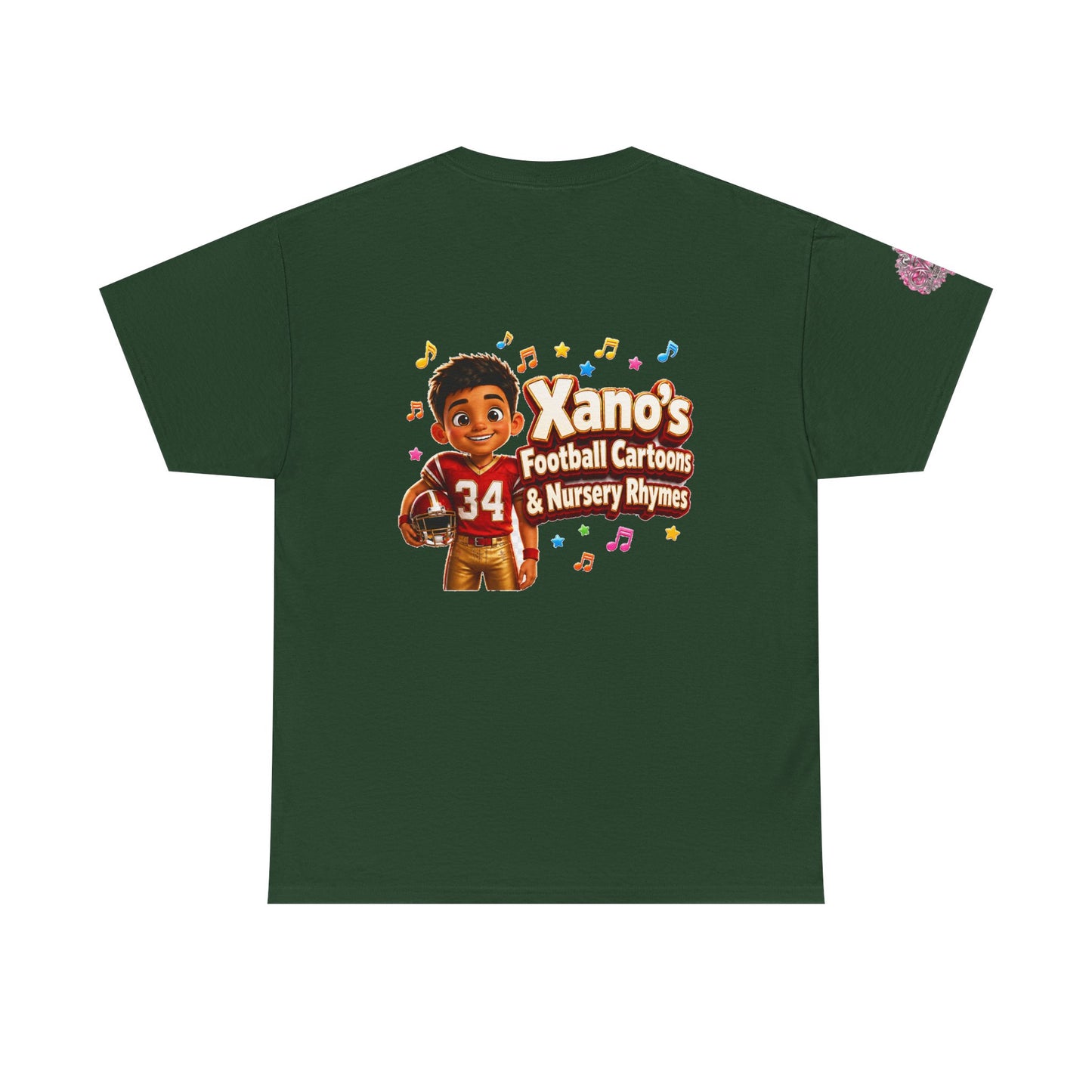Kids Cartoon Football Tee — “Xano #34: Heart of a Champion” Cartoon Jersey