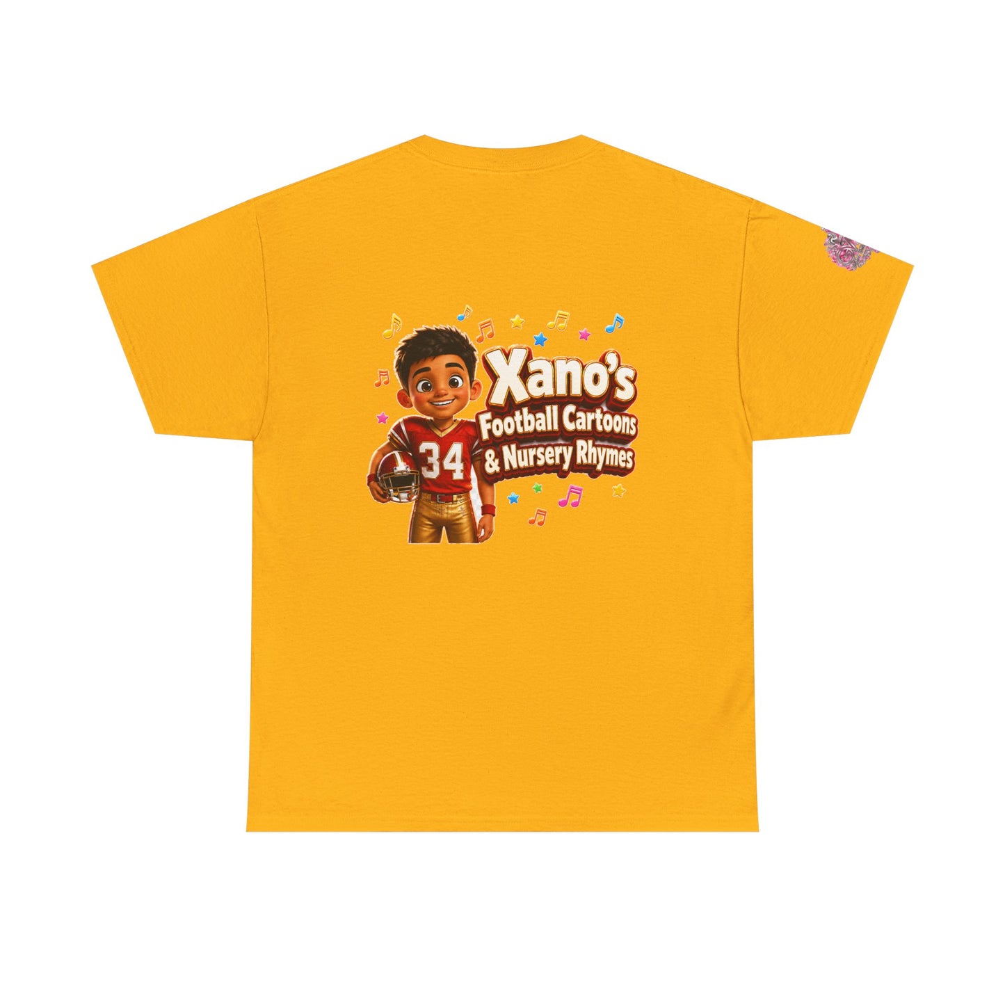 Kids Cartoon Football Tee — “Xano #34: Heart of a Champion” Cartoon Jersey