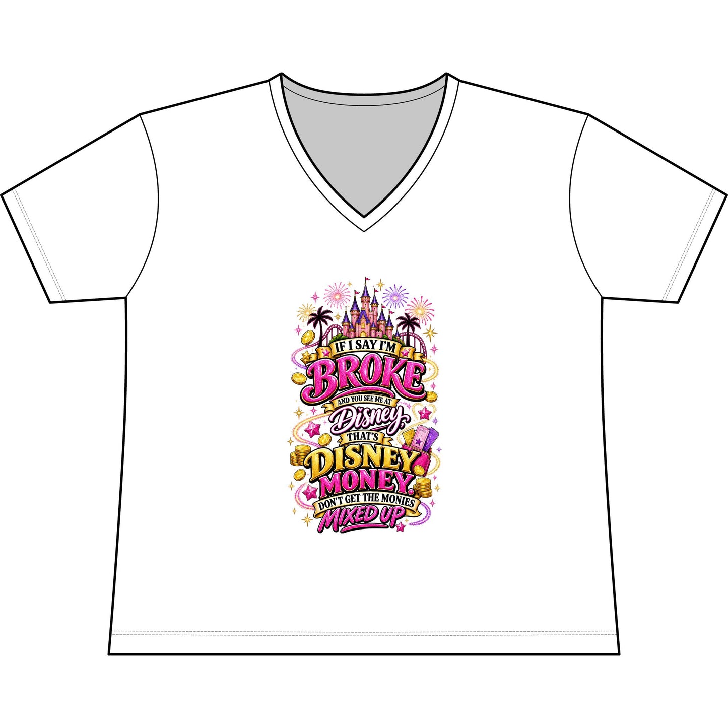 Disney Vacation Tee — "The Magic Can't" V‑Neck