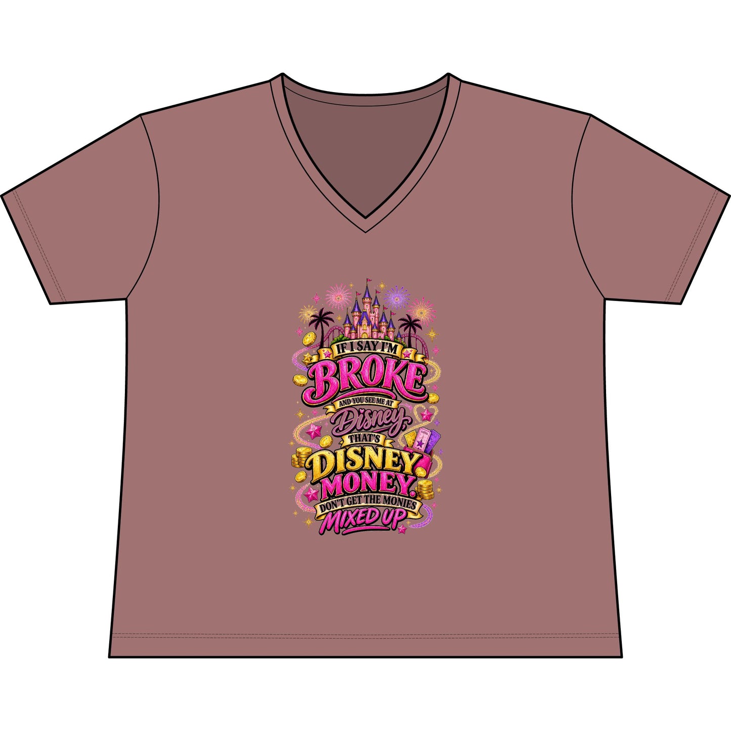 Disney Vacation Tee — "The Magic Can't" V‑Neck