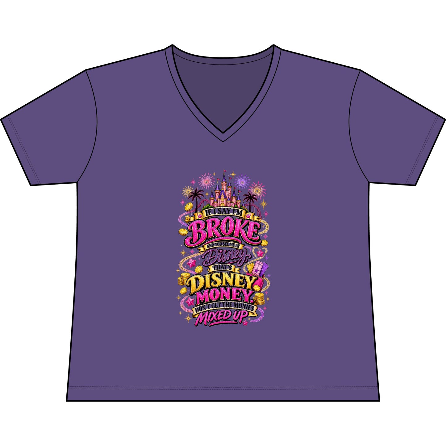 Disney Vacation Tee — "The Magic Can't" V‑Neck