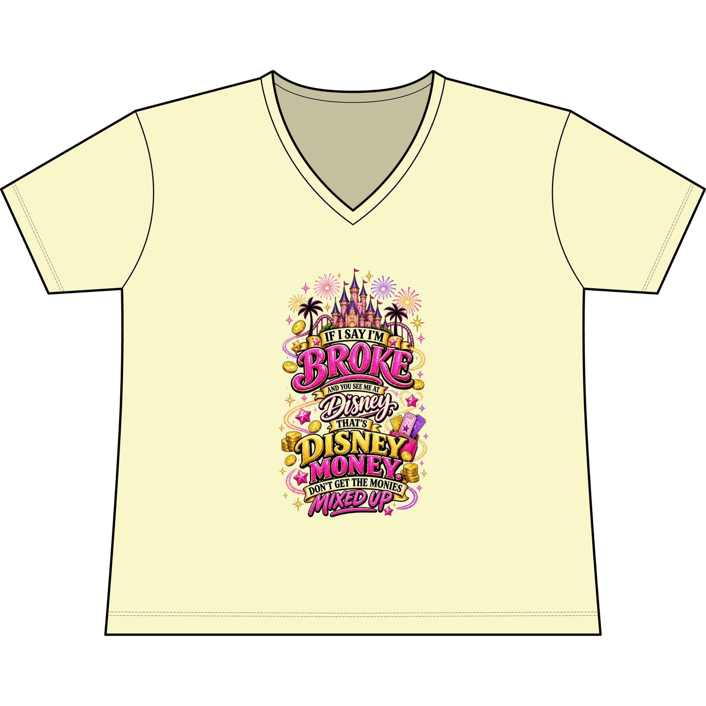 Disney Vacation Tee — "The Magic Can't" V‑Neck