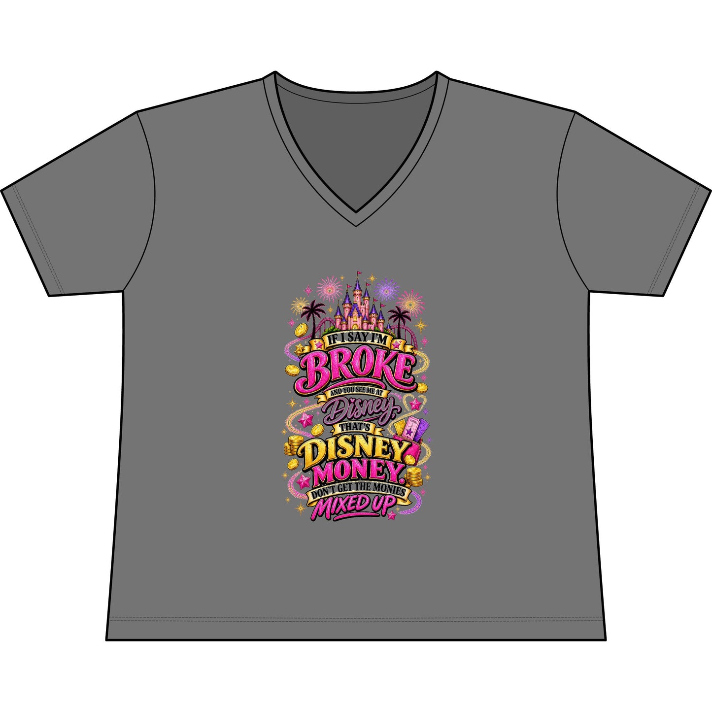 Disney Vacation Tee — "The Magic Can't" V‑Neck